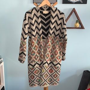 Geometric patterned Long cardigan